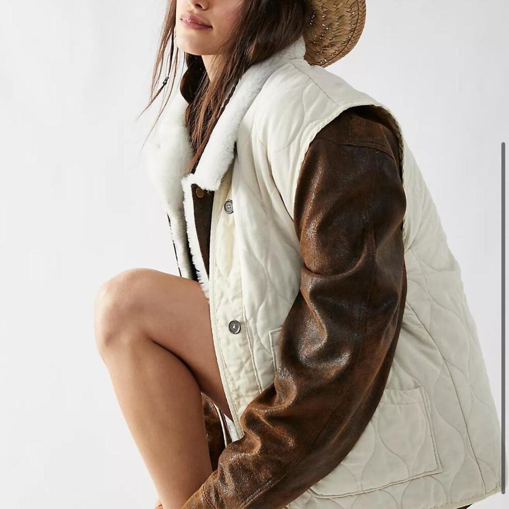 Free people cream vest with